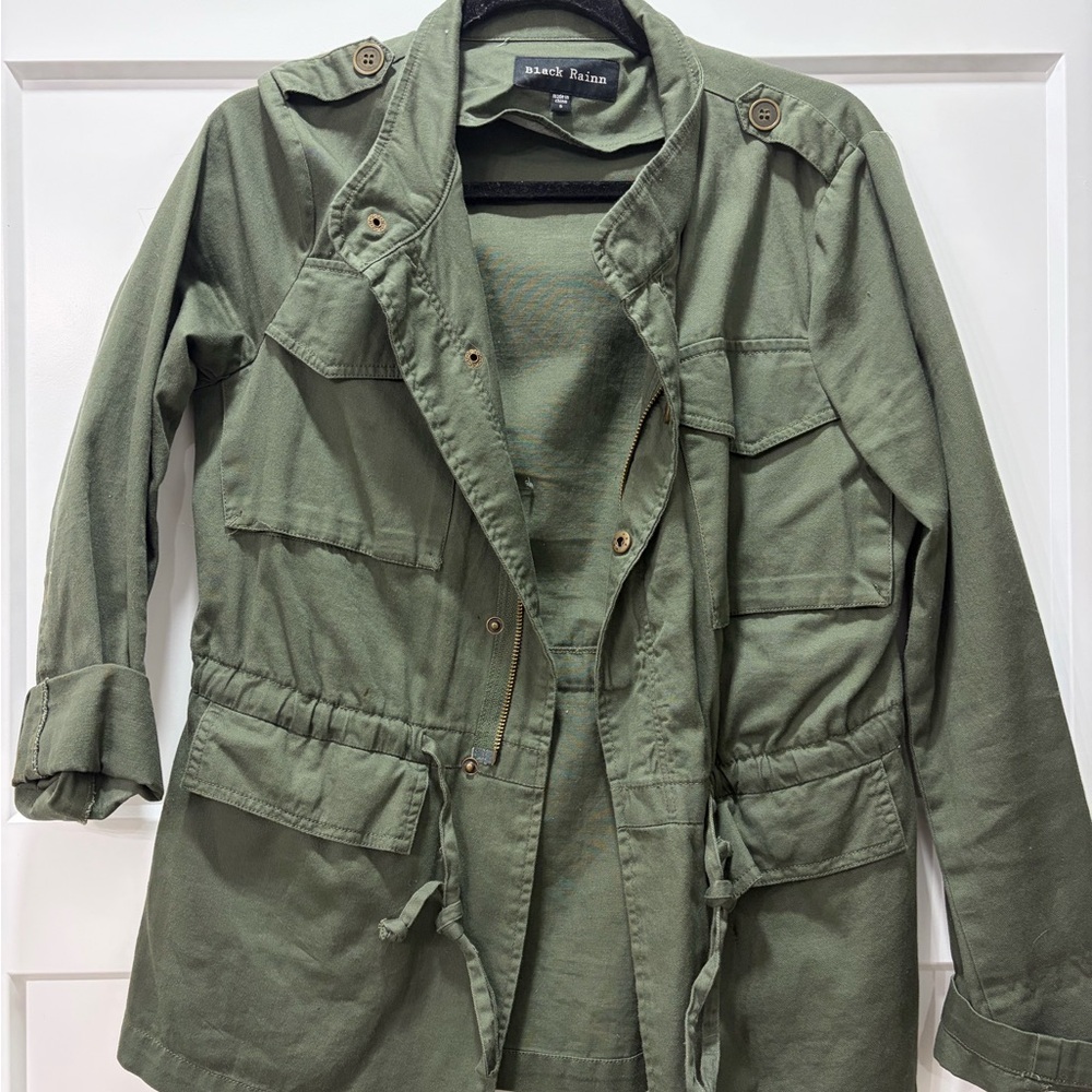 Black Rainn Casual Lightweight Army Military Cargo Women's Olive Utility Jacket